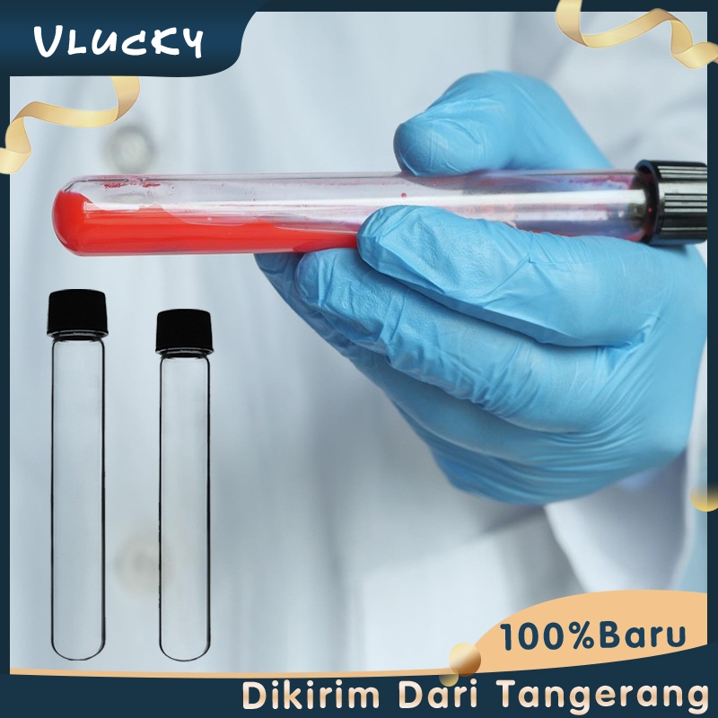 Tabung Reaksi Kaca Test Tube Tutup Ulir 13x100mm/16x150mm Culture Tube