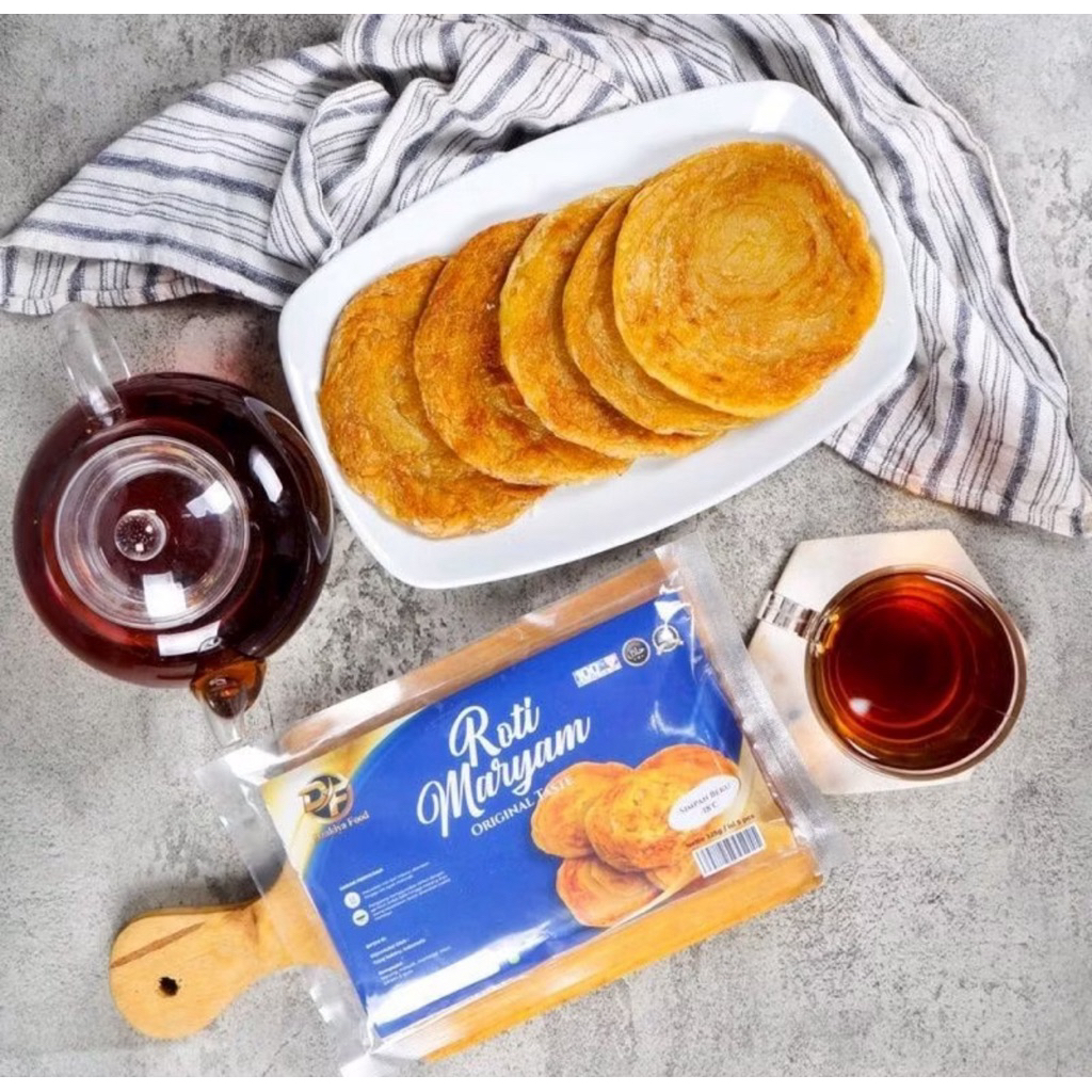 

Dzakiya Food Roti Maryam Roti Cane Canai Frozen 1 Pack isi 5 Pcs