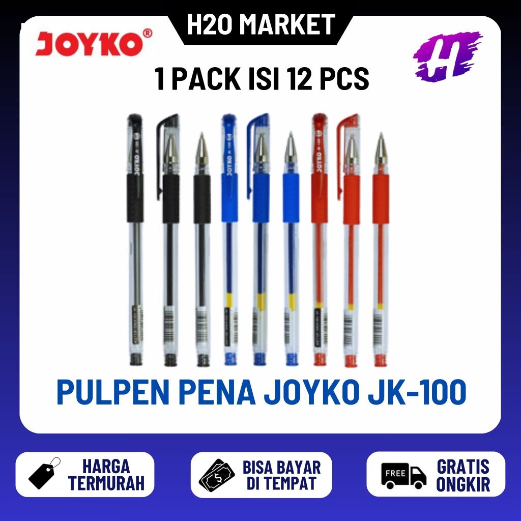 

❤️H2O❤️ Pulpen Bolpen Pena gel joyko JK-100NT ( 1 Pak = 12 PCS )