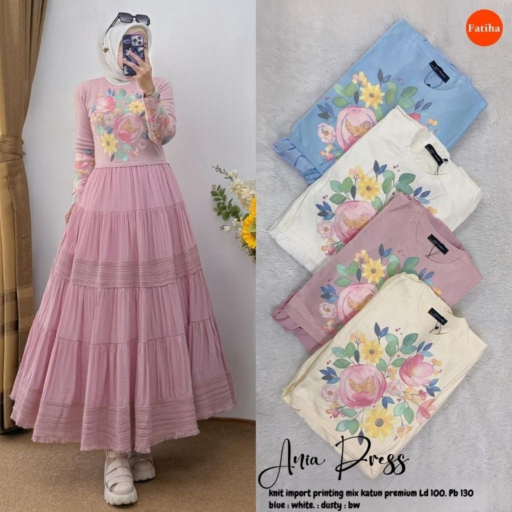 gamis bangkok kombinasi rajut