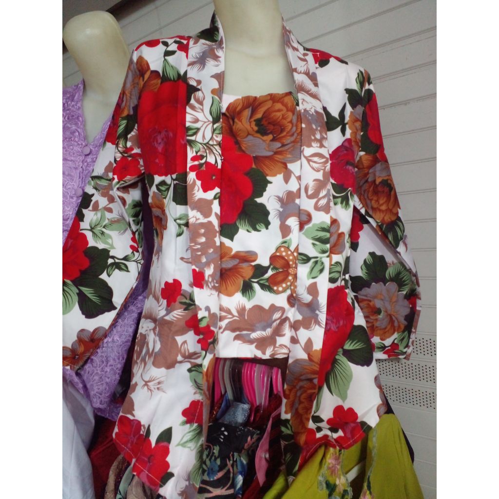 KEBAYA KEMBANG KUTUBARU MOTIF MODERN PAKAIAN ADAT JAWA WANITA BUNGA BAJU TRADISIONAL JAWA CEWEK ALUS