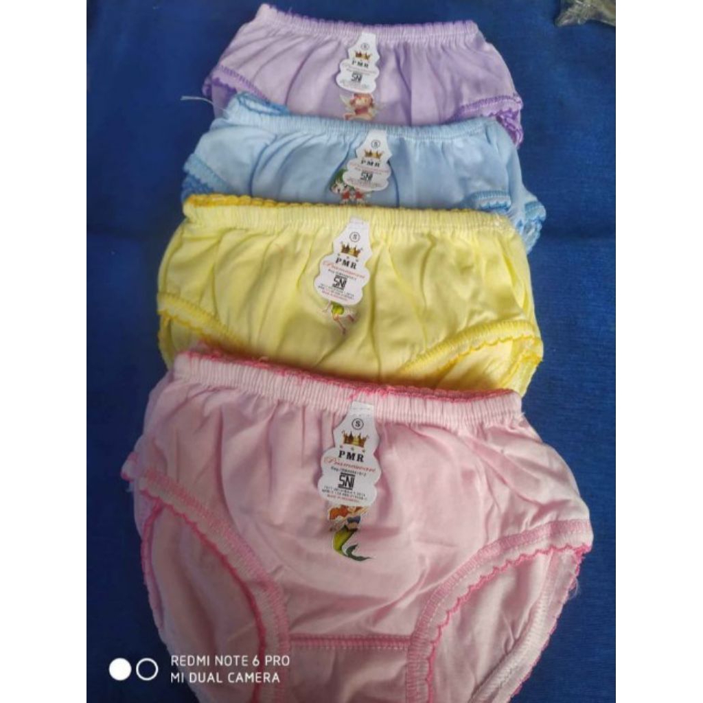 Celana Dalam Anak Cewek Merk PMR Setengah lusin| CD anak Cewek | CD anak Cewek ukuran S M | CD Prame