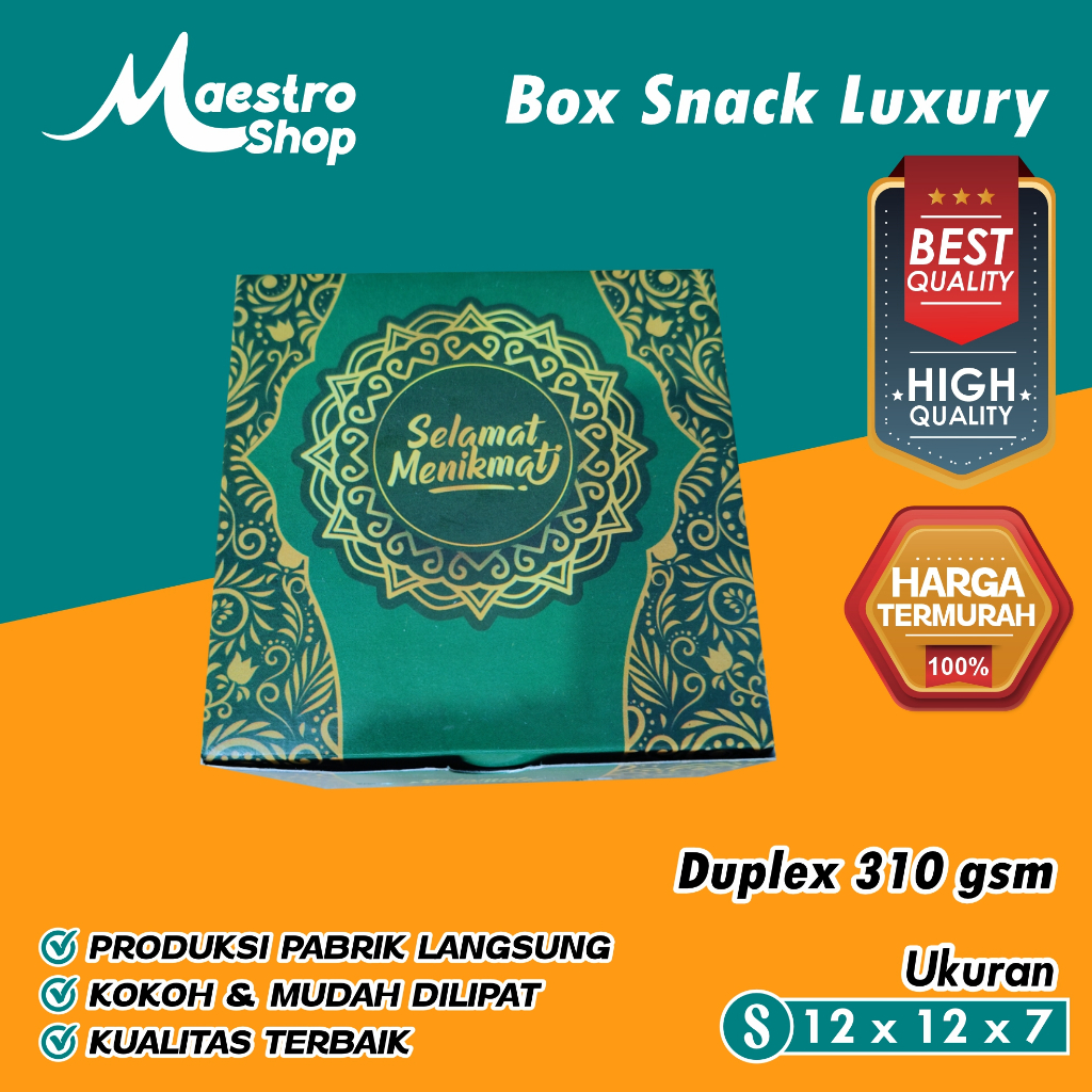 

Dus Box Duplex Snack Motif Luxury | 12x12x7 cm SMALL | Duplex (Tebal)