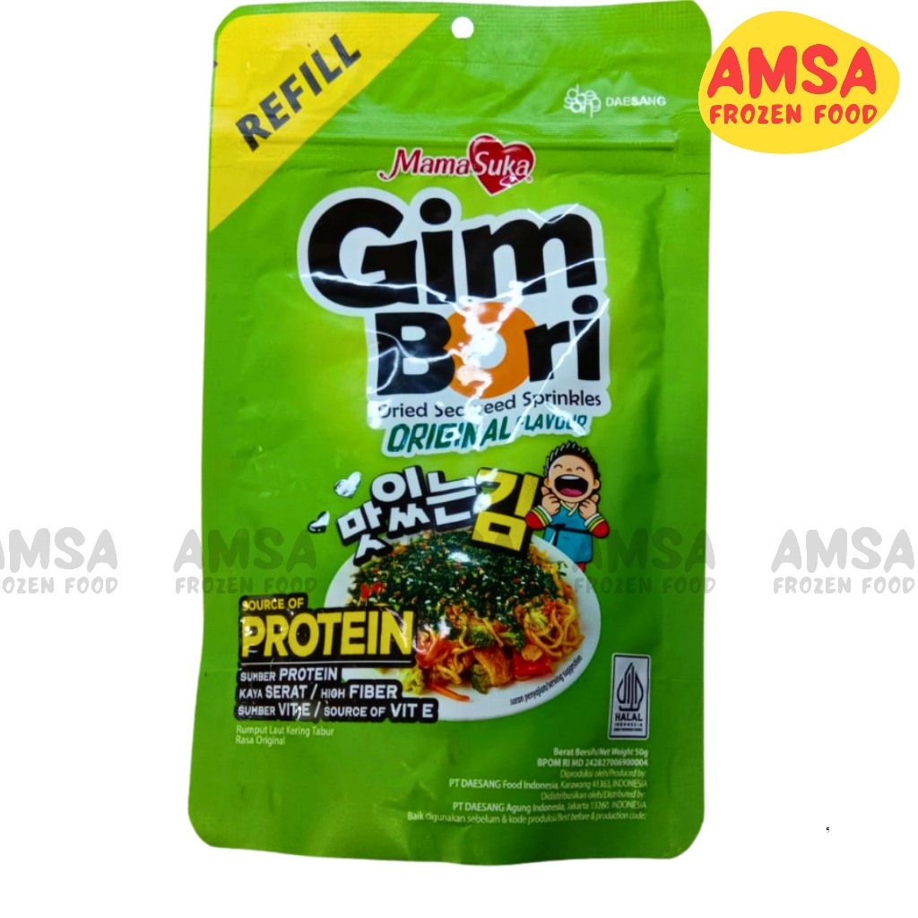 

Mamasuka Gim Bori Rumput Laut Tabur Original Kemasan 50gr