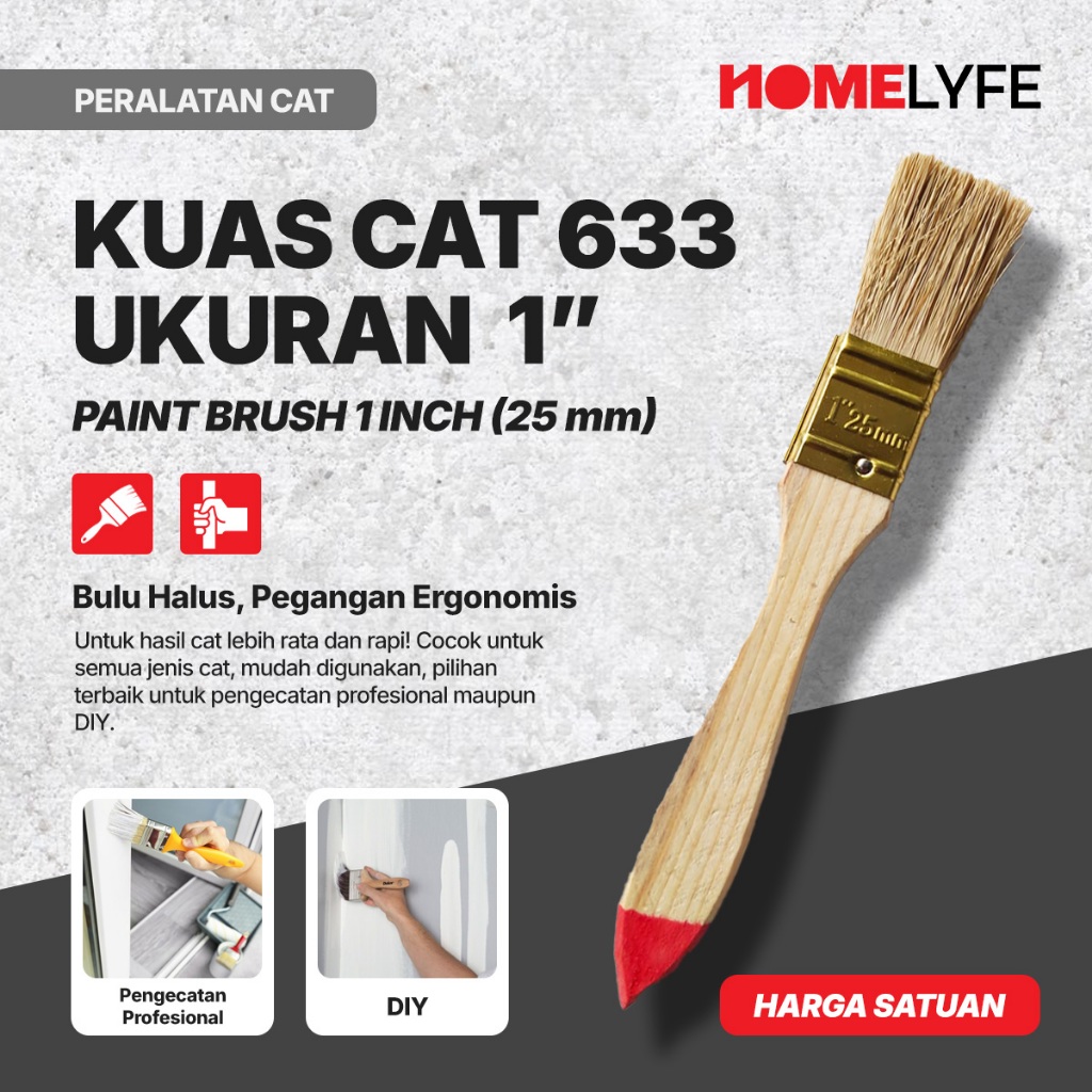 

Kuas Cat 633 Ukuran 1" Inch 25mm Termurah Berkualitas | HomeLyfe
