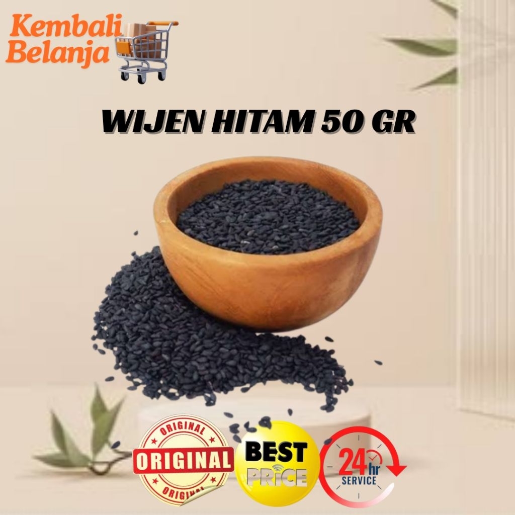 

Wijen Hitam 50 Gram/ Biji Wijen Hitam/ Wijen Onde-Onde/ Black Sesame Seed Premium/ Black Sesame