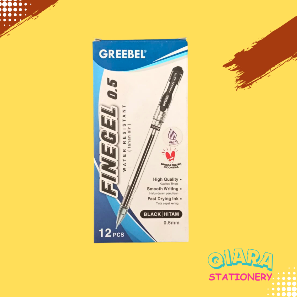 

1 Kotak Pena Greebel Finegel 0.5 mm – Isi 12 PCS (Hitam)