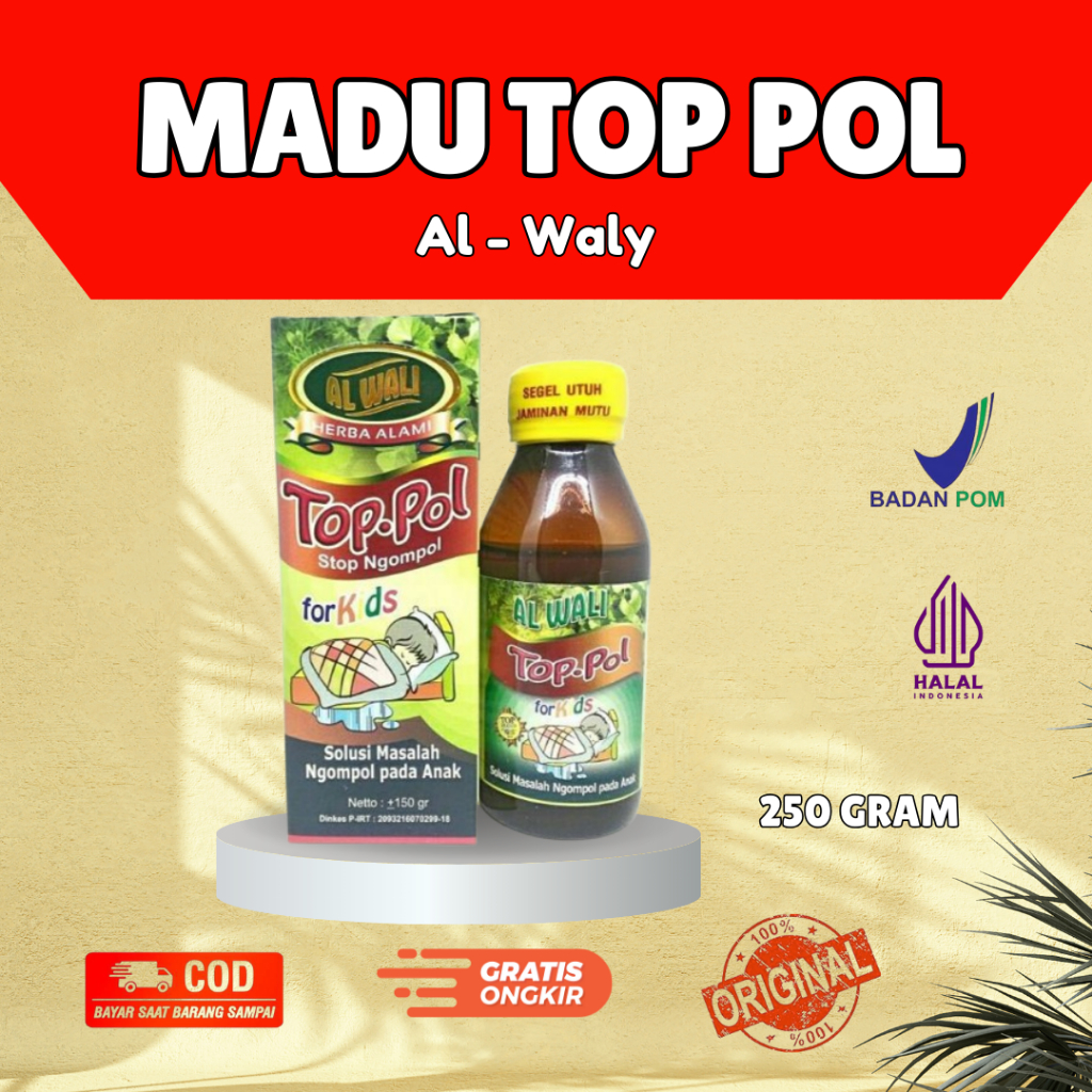 

Madu Top-Pol Al-Waly – Herbal Anak Stop Ngompol | 250gr Asli Halal