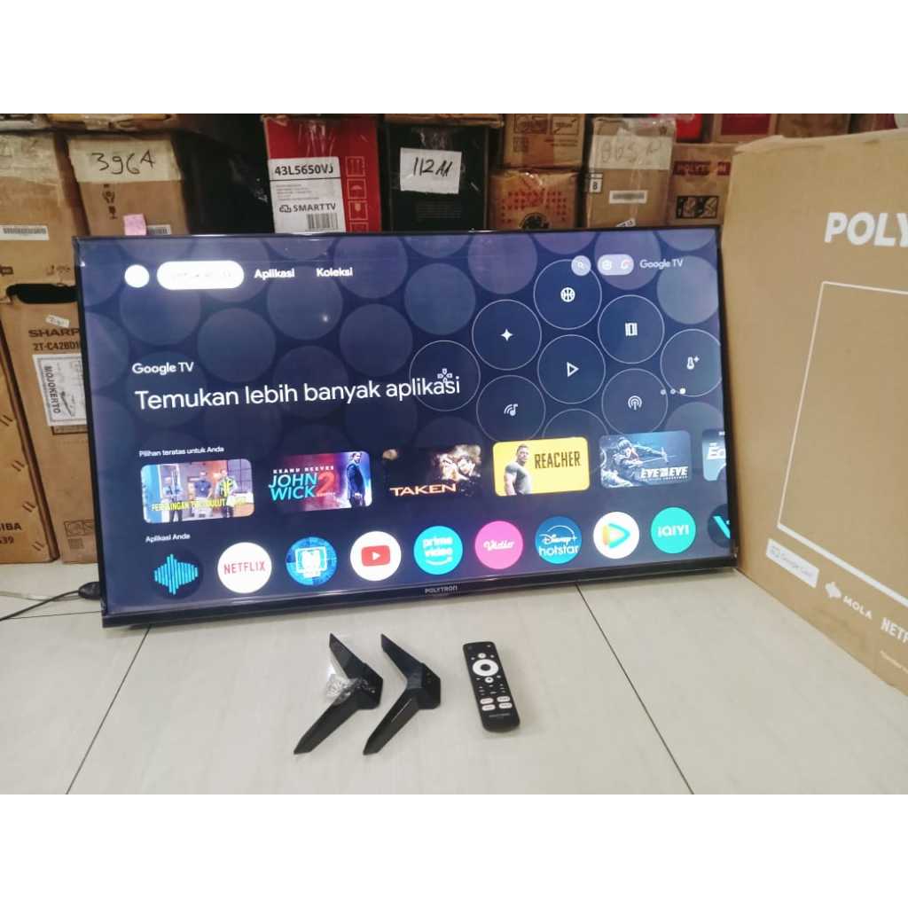 [+Free packing kayu] TV LED POLYTRON 40 Inch Google TV FUll HD Youtube Bluetooht Netflix Wifi Kondis