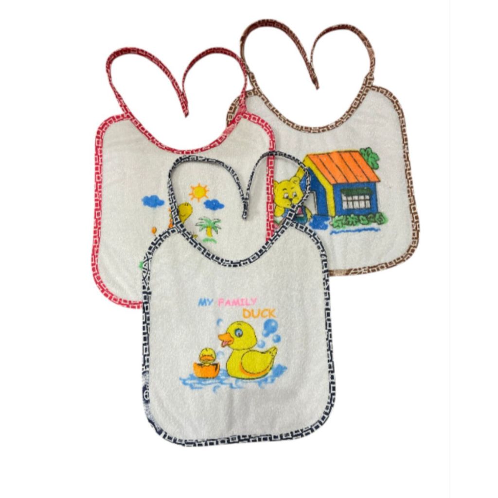 Slaber/Celemek  baby Slaber makan Slaber Kain isi 3pcs