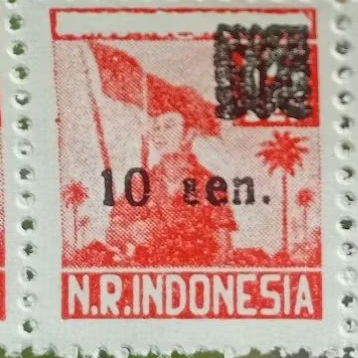Perangko Tua N.R Indonesia 10 Sen