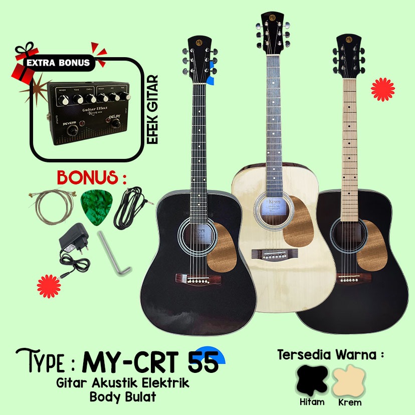 Paket Hemat Efek Delay dan Reverb Gitar MyMountain Seri MY-CRT 55 Akustik Elektrik EQ 7545R