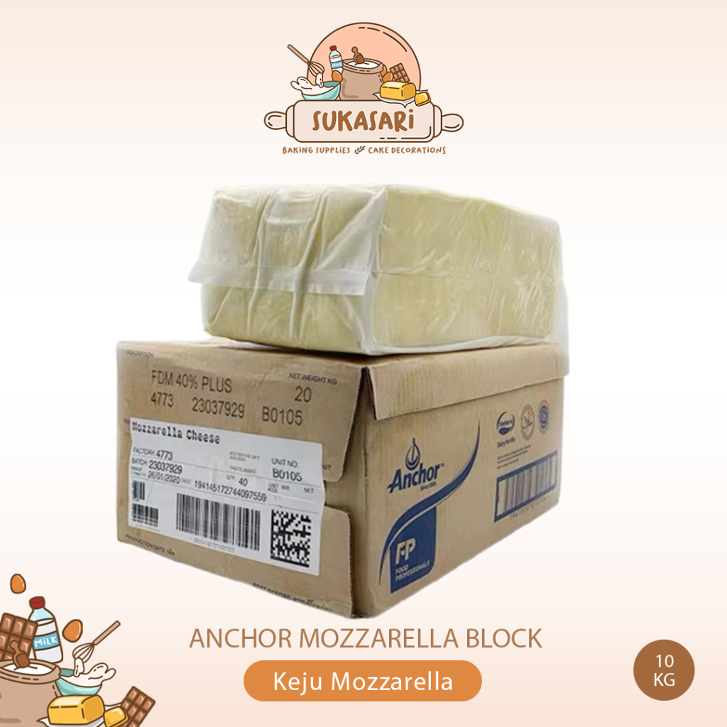 

Anchor Mozzarella 10kg / Mozarela Block Anchor / Keju Cheese lumer pizza