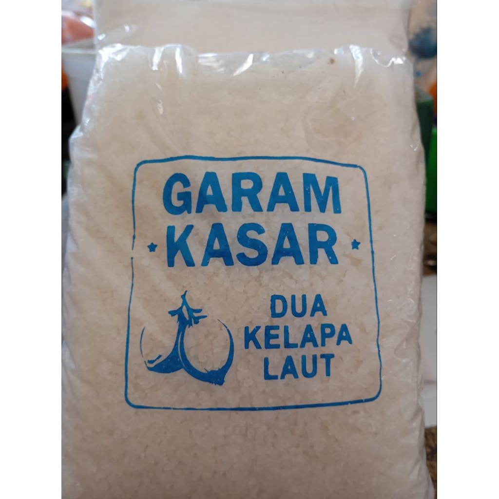 

Garam Kasar Premium 1kg, cocok untuk kebutuhan rumah tangga Super Putih dan Bersih