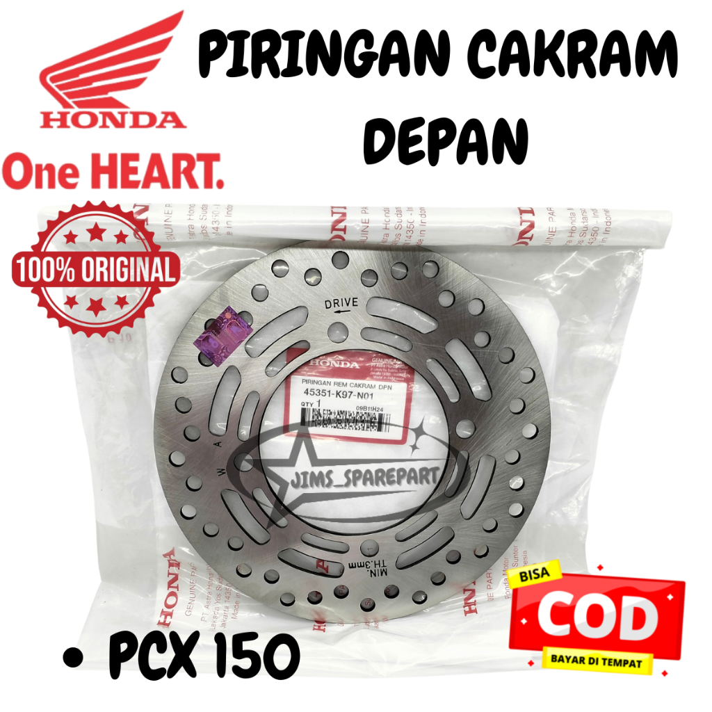 ORIGINAL 100% PIRINGAN CAKRAM DEPAN HONDA K97 PCX 150 DISC BRAKE ASLI AHM ORI HGP DISK PIRING REM CA