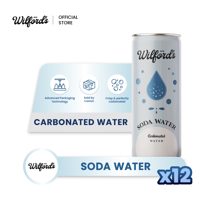 

Soda Water Wilford's Minuman Soda Kaleng 250ml x 12 Kaleng