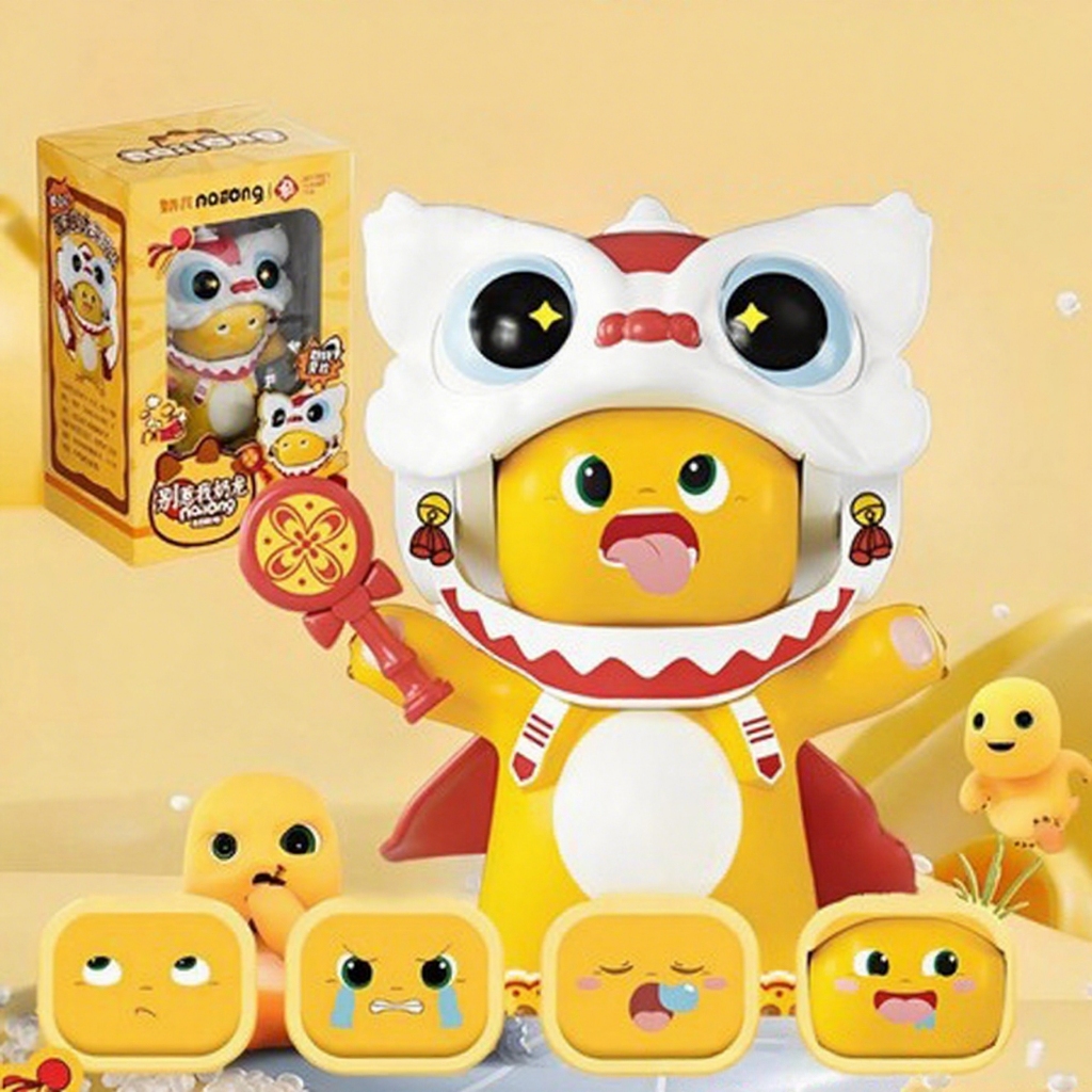 Mainan Nailong Dino Kuning Bisa Berubah Wajah Mainan Dino Kuning Barongsai