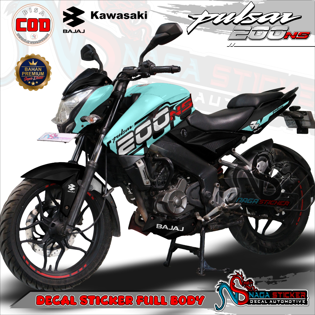 Decal Sticker Full Body Kawasaki bajaj Pulsar NS200 Variasi simple200 - WNP35 Desain Bisa Custom