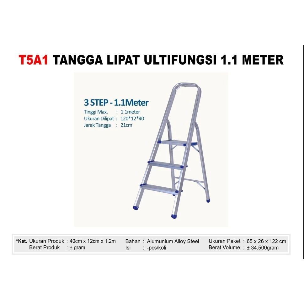 TERBARU TANGGA LIPAT ALUMINIUM 3 STEP MURAH