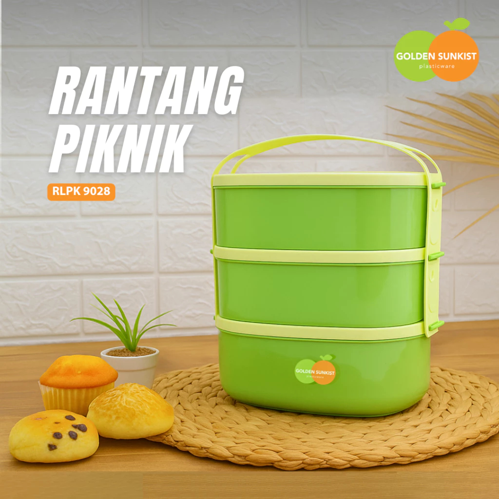 Mulya Jaya Rantang Piknik Lonjong Kecil RPLK 9028 Golden Sunkist #MJ