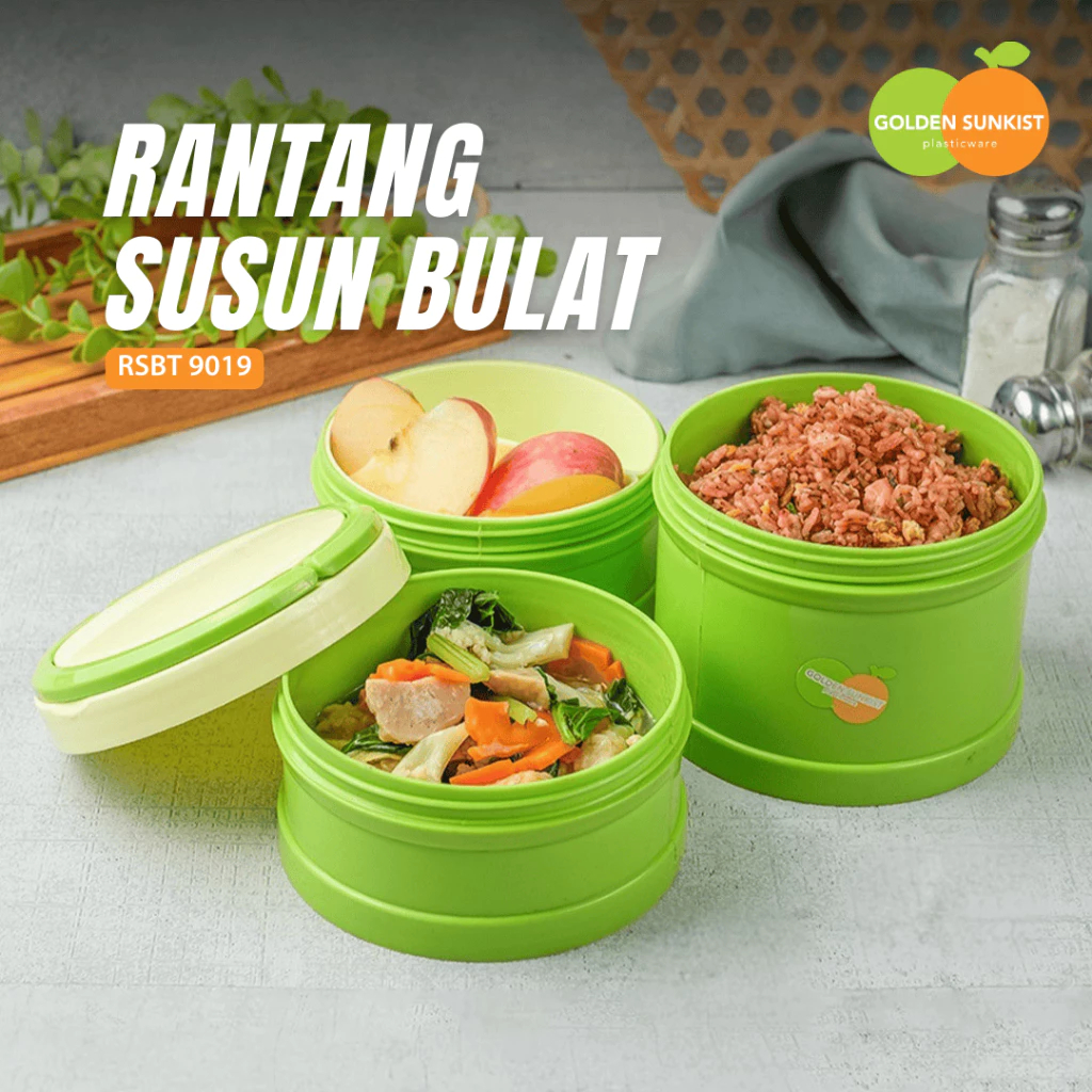 Golden Sunkist Rantang Bulat Susun 3 RSBT 9019 Mulya Jaya
