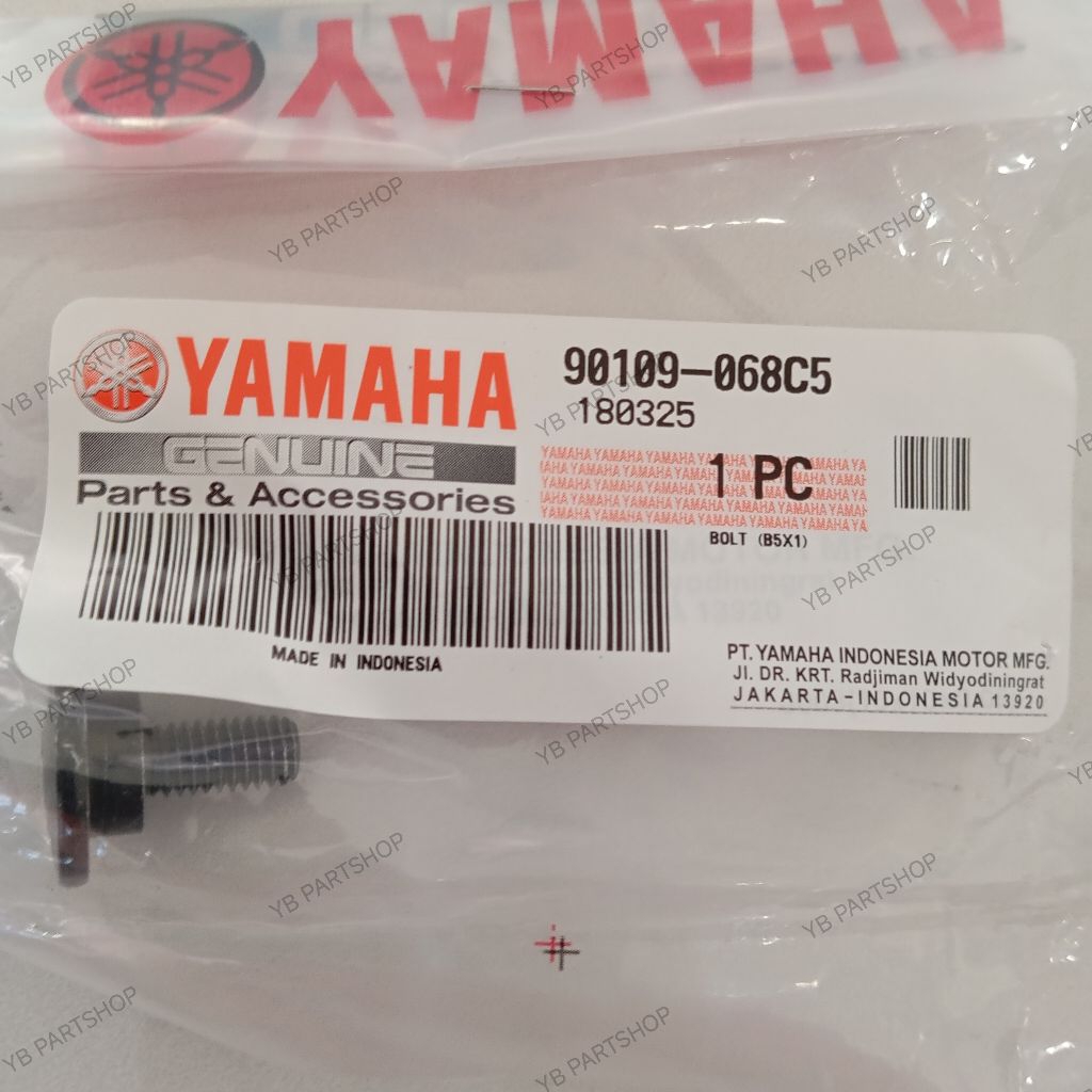 BOLT (B5X1) / BAUT SLEBOR SPAKBOR DEPAN WARNA HITAM - XMAX ( 90109-068C5 )
