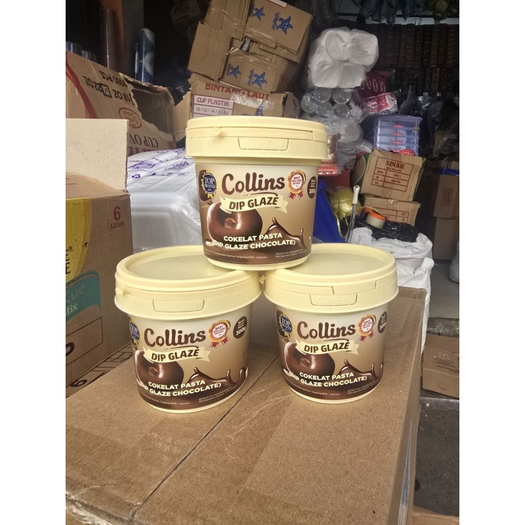 collins glaze coklat donat 300gram ember segel