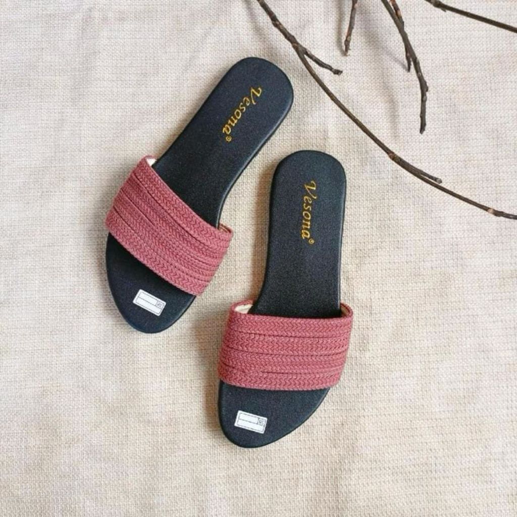 Sandal Wanita Kekinian Sendal Flat Big Size Terbaru
