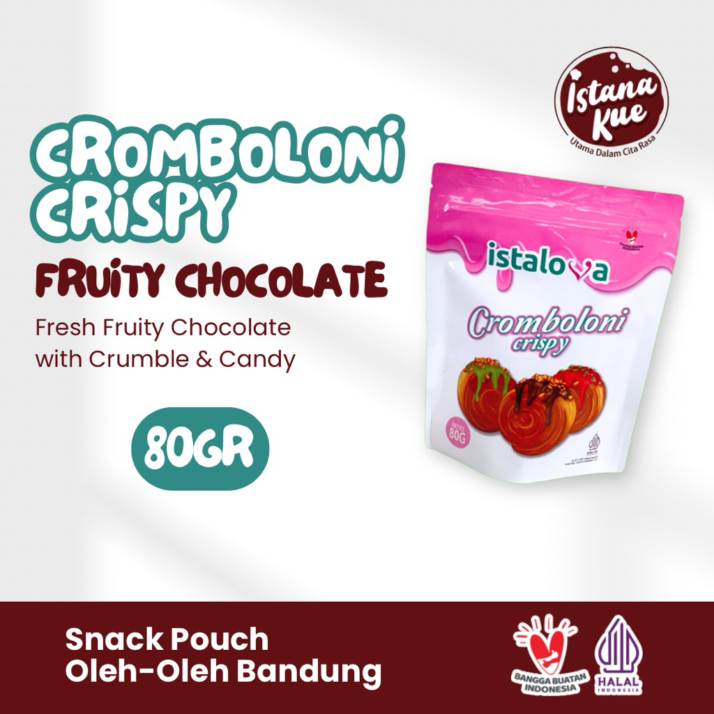 

Snack Cromboloni Crispy Cookies Cemilan Pastry Coklat Buah Premium