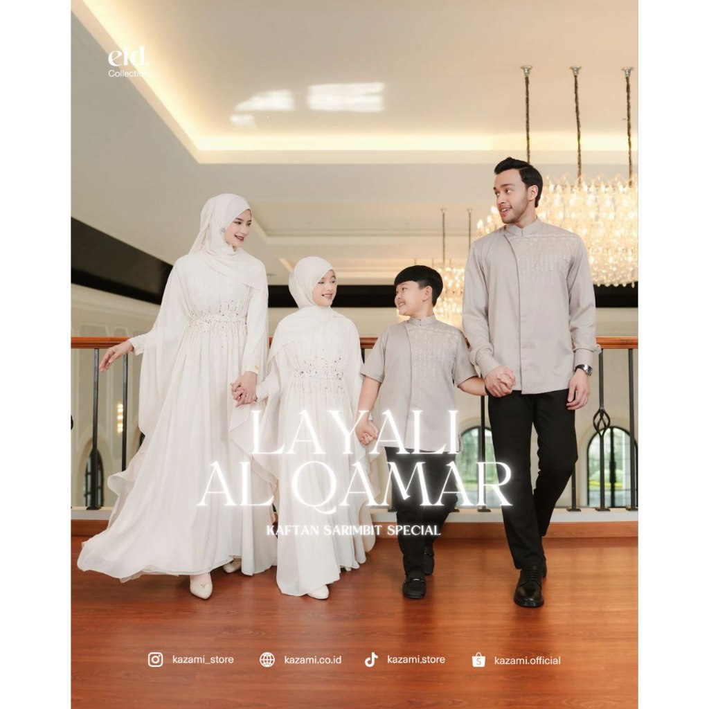SARIMBIT KAFTAN LAYALI AL QAMAR BY KAZAMI - SARIMBIT KELUARGA - COUPLE KELUARGA - BAJU LEBARAN