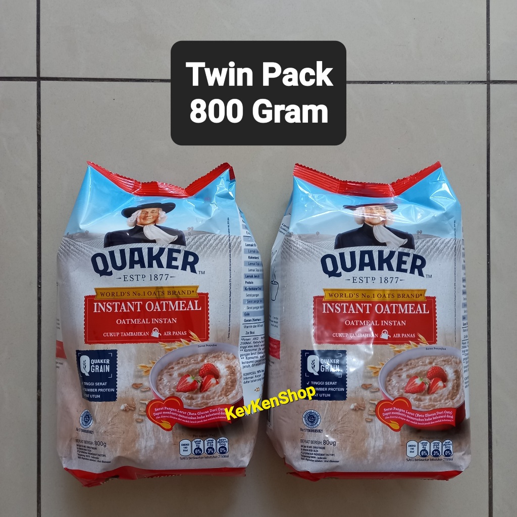 

Quaker Oat Instant Oatmeal Sereal 800gram Merah 800 gram TWIN PACK ( 2 BUNGKUS )