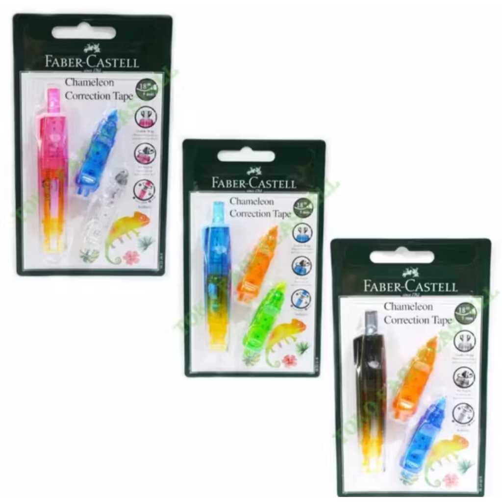 CORRECTION TAPE CHAMELEON Faber Castell Gratis 2 buah Refill/ Correction Tape QJR 506 Chameleon