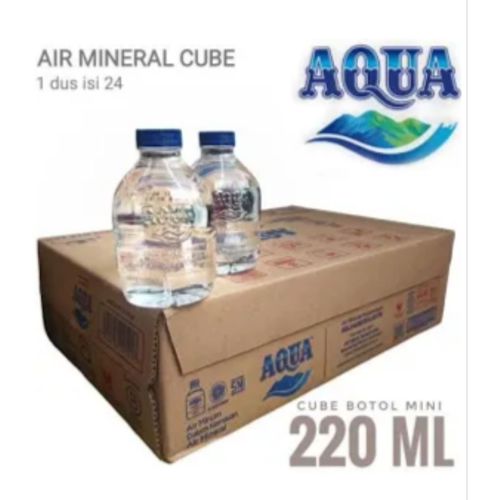 

Aqua cube 220ml isi 24botol