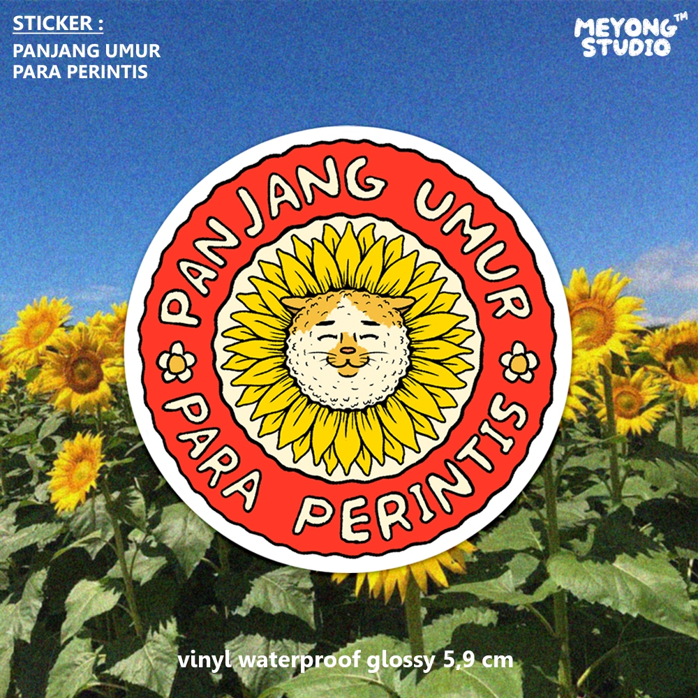 

Meyong studio | Panjang Umur Para Perintis | Sticker Aesthetic | Sticker Kucing | Sticker Lucu | Sticker Vinyl Waterproof | Sticker Laptop | Sticker Hp | Sticker Tumblr | Sticker Helm