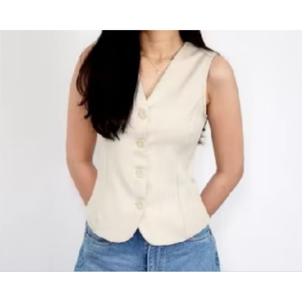 Rompi Blazer Modern Chic Elegan Bahan Premium import / Rompi Jqas Blazer Tanpa Lengan Stylish Korea 