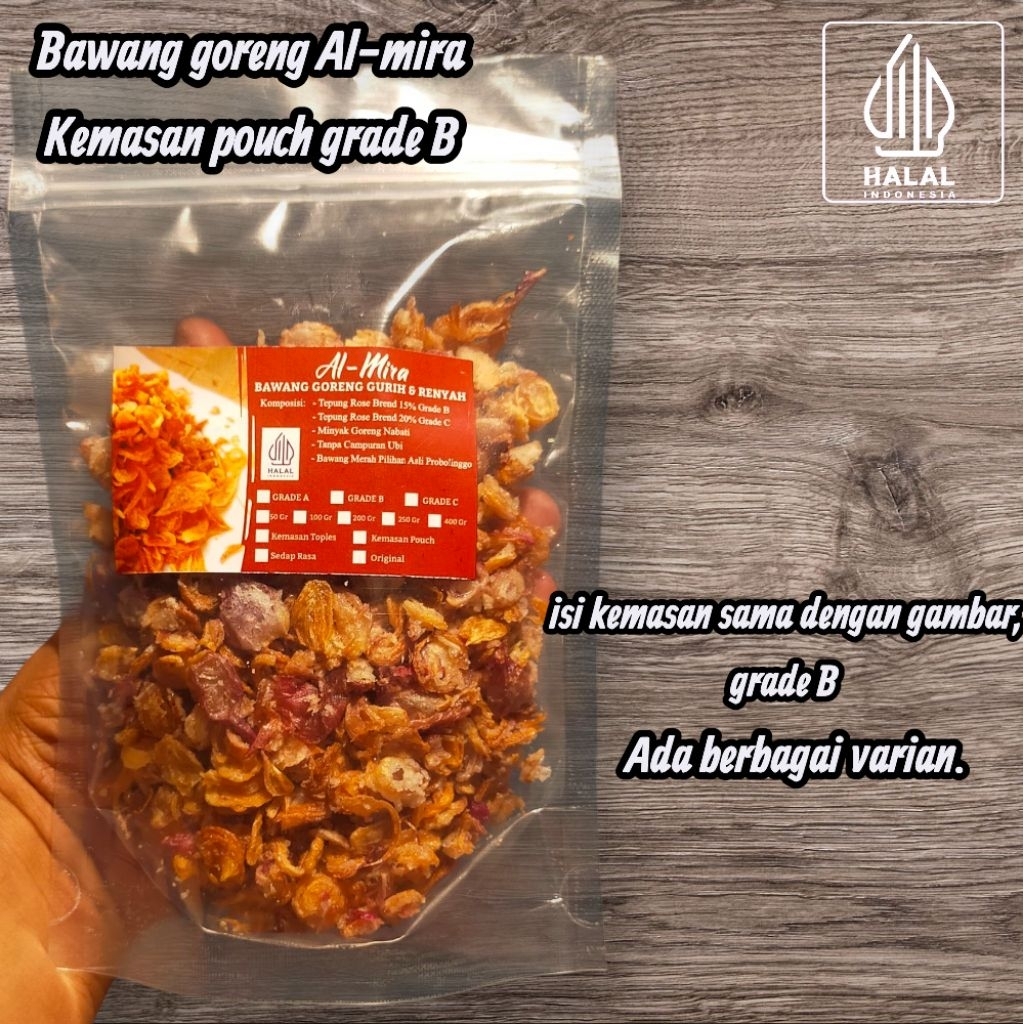 

BAWANG GORENG MURAH SEDAP GURIH GRADE B. tanpa campuran UBI