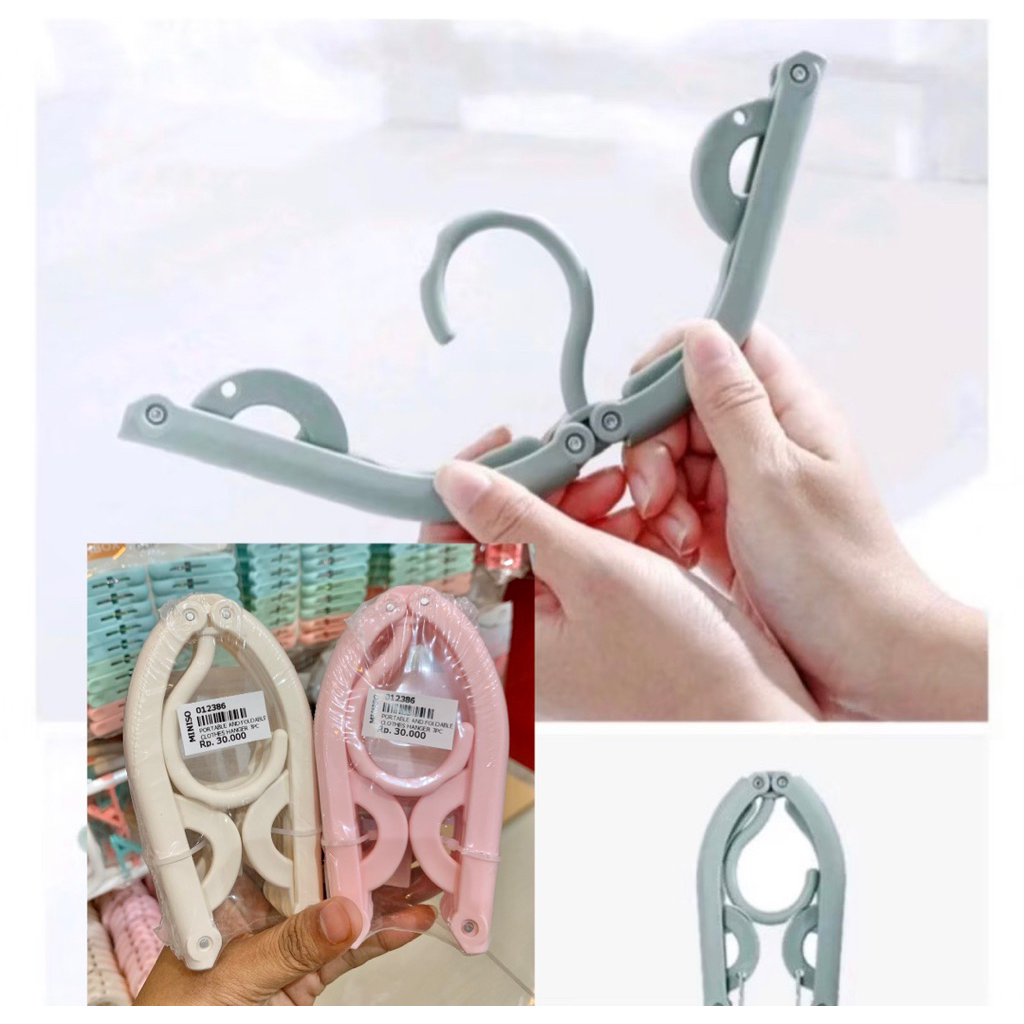 MINISO hanger baju lipat portable 3pcs