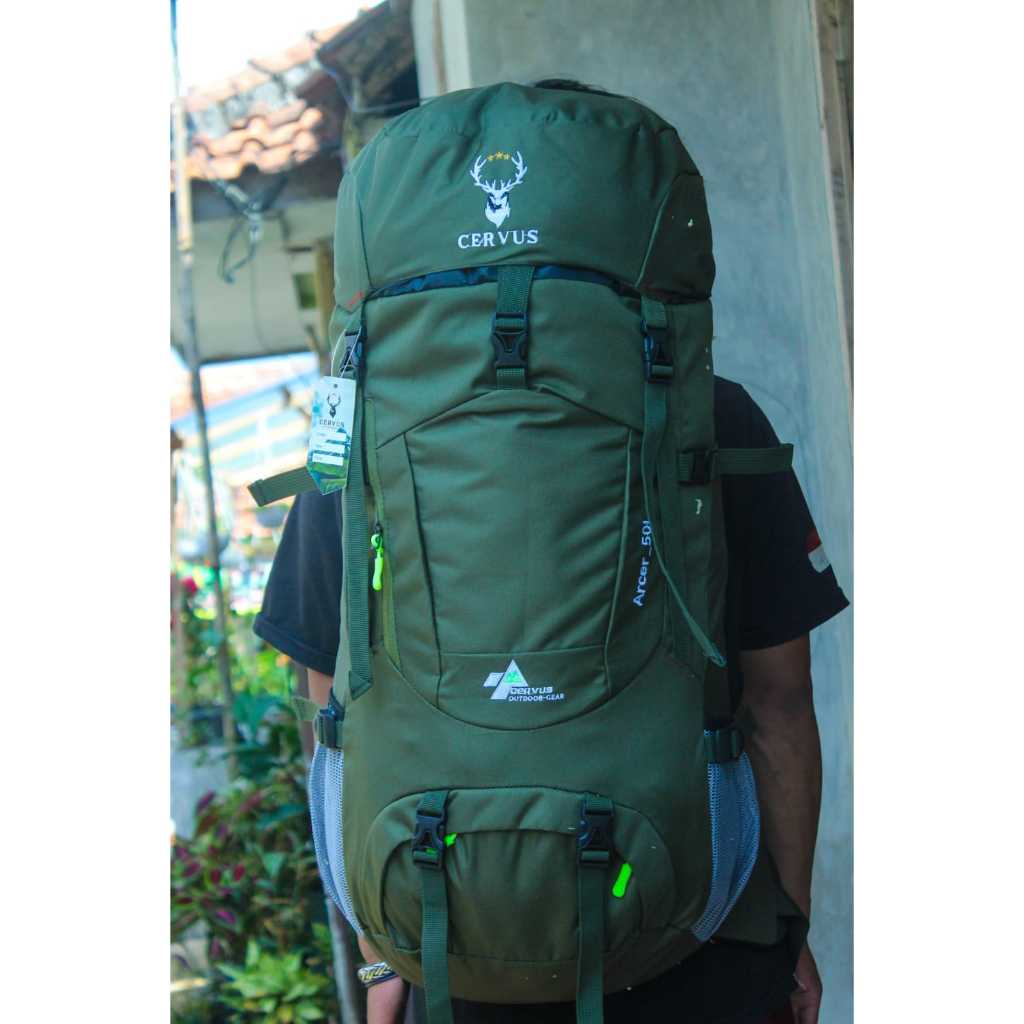 Tas Camping Tas Carrier Hiking Cervus Arcer Series 50L Nyaman DIpakai Busa Tebal Single Frame Dan Ad