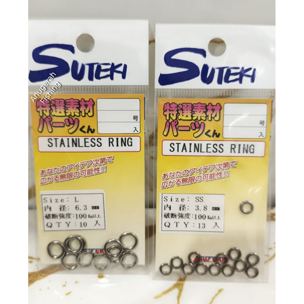 SUTEKI Stainless Ring | Ring Pancing Kuat 100Kg+ | Aksesoris Jigging Popping Casting | Sambungan Kai