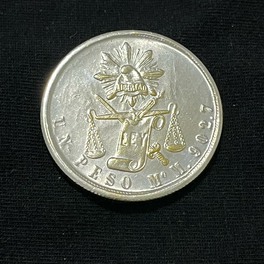 KOIN UN PESO M•M 902•7 REPUBLICA MEXICANA 1872