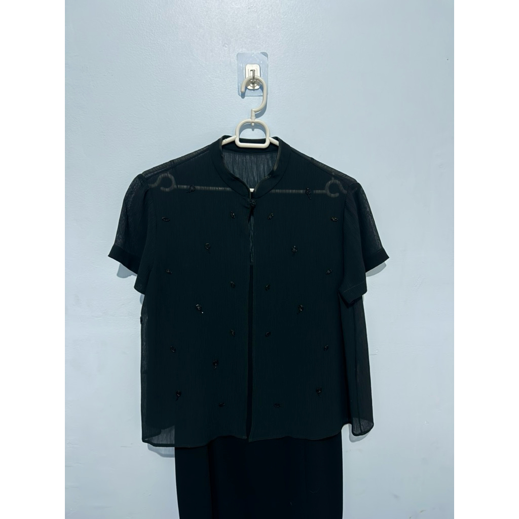 Preloved Studio 133 Biyan Black Long Dress + Outer Women - Gaun Panjang Second Wanita Warna Hitam