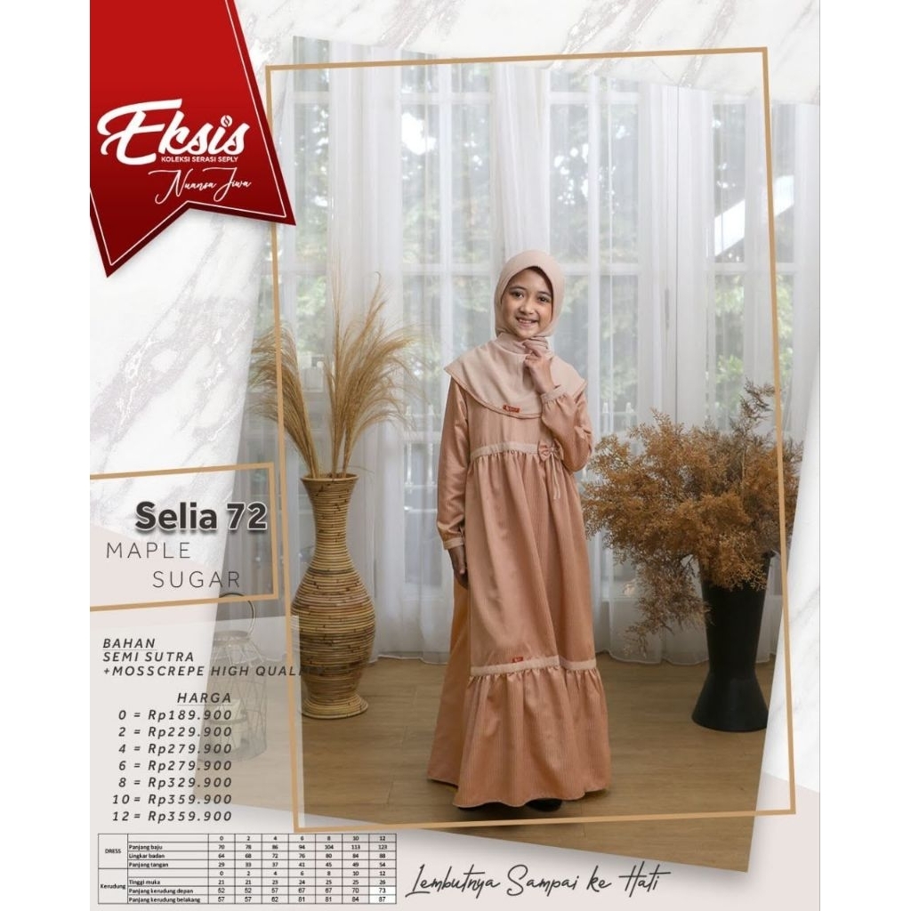 Selia 72 Maple Sugar Size 4 | Gamis Anak Seply