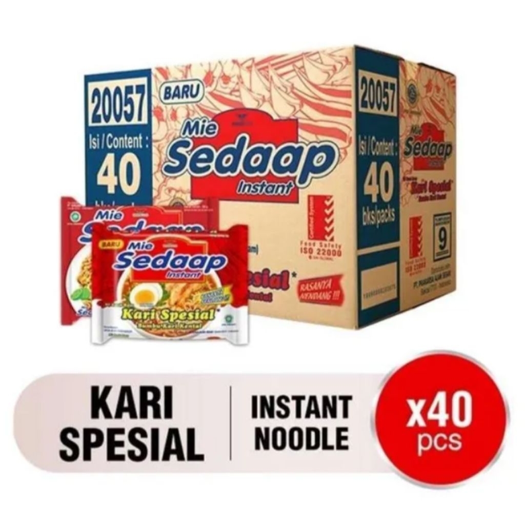 

Mie Sedaap Rasa Kari Special 75 gram ( 1 Dus isi 40 Pcs )