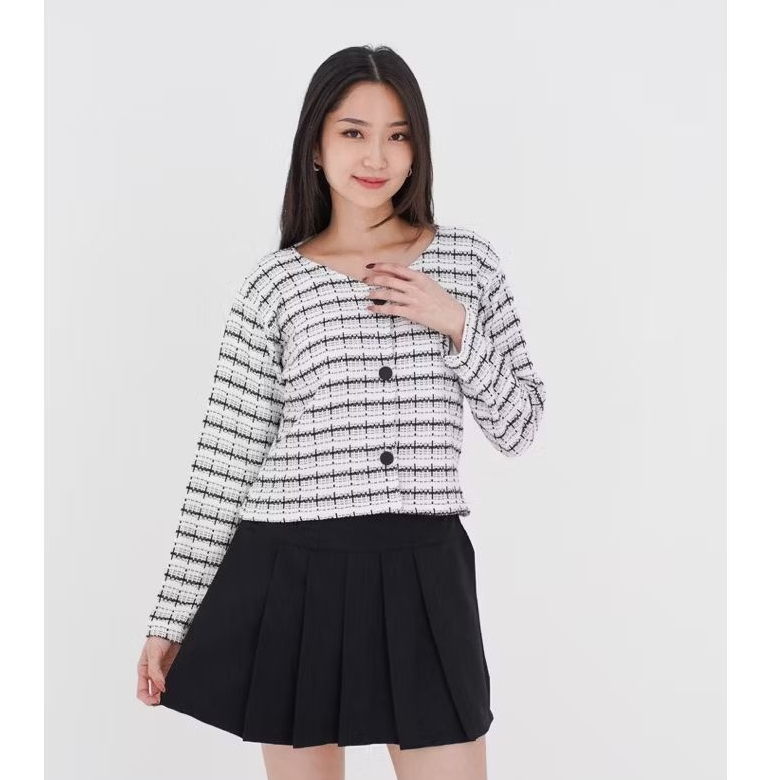 Blazer Outer Atasan Knit Wanita Zara Trendy Marsha Cvptified