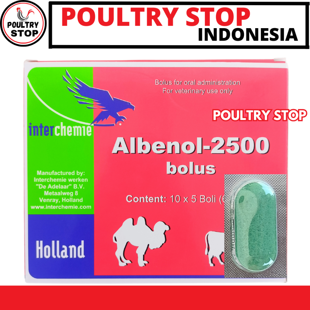 ALBENOL 2500 BOLUS (1 BOLUS) - Obat Cacing Sapi Kerbau Bolus - Obat Cacing Sapi Paling Ampuh