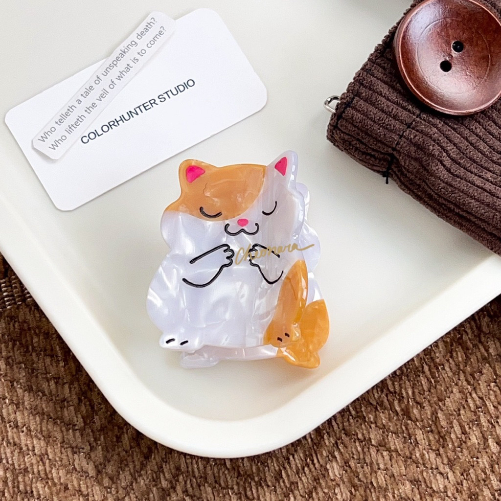 Cheonara - Premium Hamster Hair Claw Clips / Luxury Cute White Hamster Hair Claws / Jepitan Rambut B