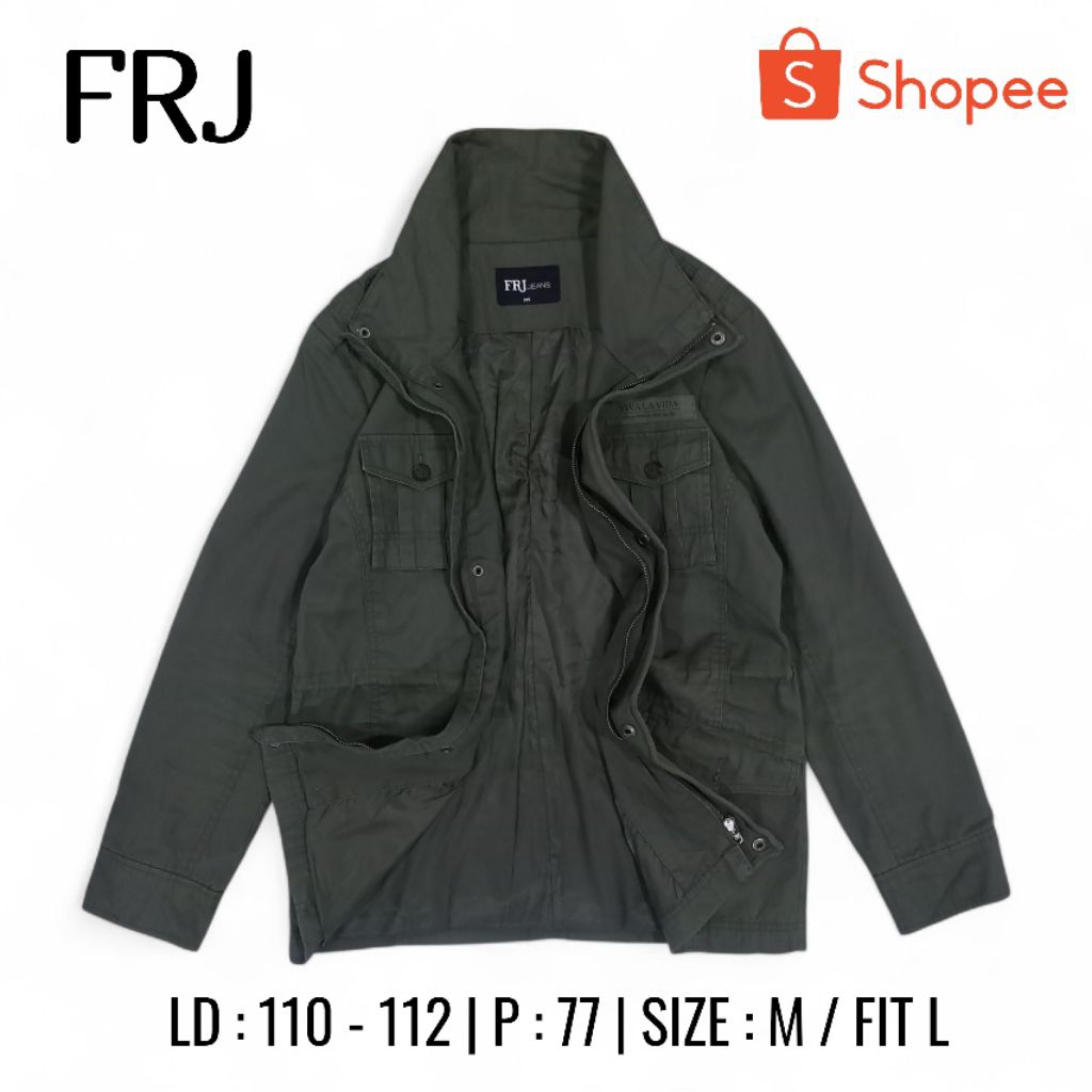 Jaket Tactical Army Military FRJ Jeans Semi Parka Size M Fit L auto Ganteng