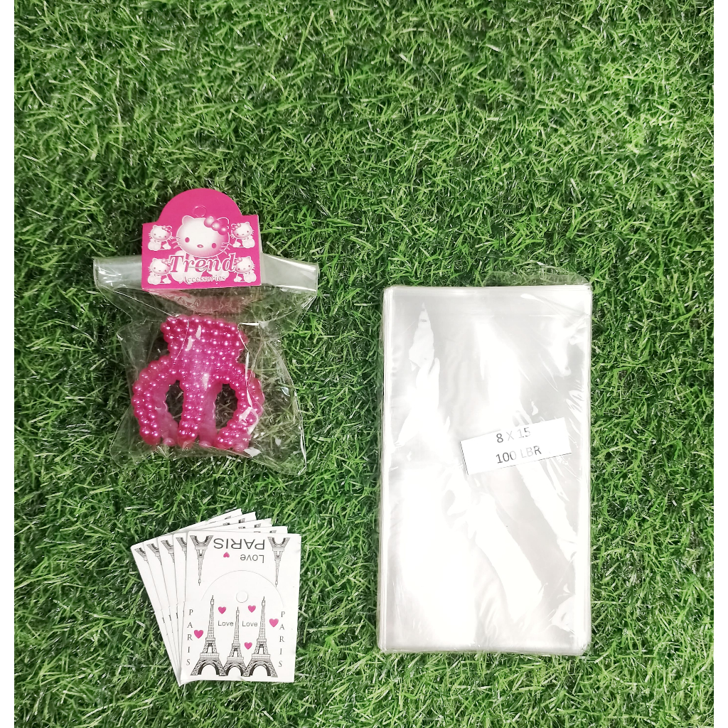 100 set Plastik dan Kertas Label Aksesoris Jedai 5 cm Kemasan Plastik Aksesoris