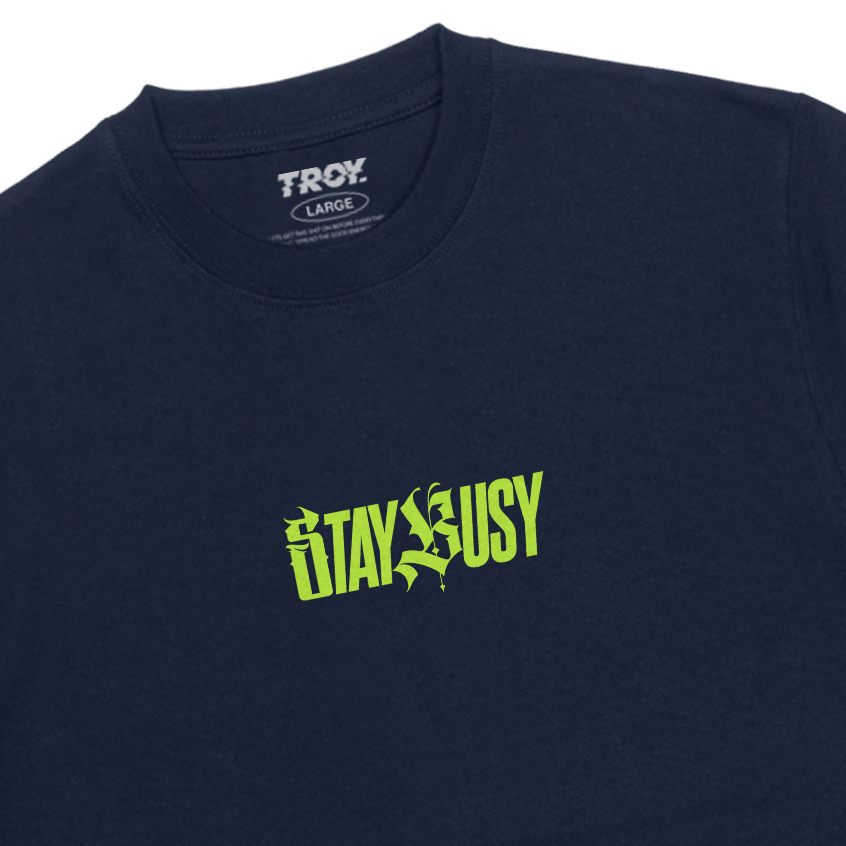 Troy Company T-shirt Navy Blue Staybvz - Kaos Lengan Pendek Kaos Biru Navy MTD 3283