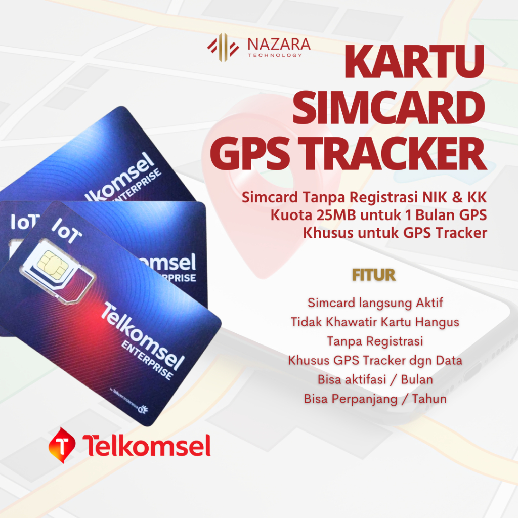 SimCard Kartu GPS Tracker IOT Telkomsel